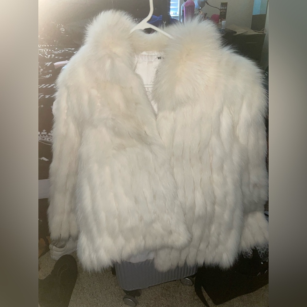 Like new sage fox fur jacket